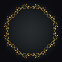 Luxury decorative round frame. Retro ornamental frame, vintage circle ornaments, ornate border. Decorative wedding frames, antique museum image borders. Isolated vector icon