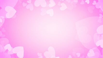 pink background with hearts frame cute valentines 