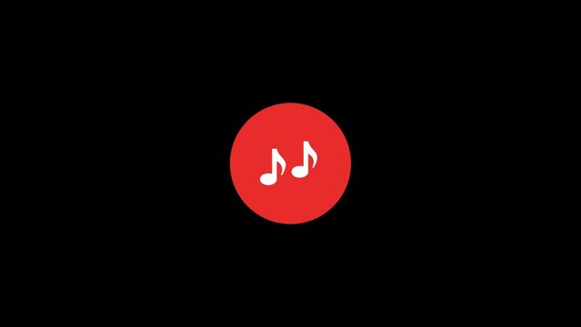 Music note Animation with transparent background