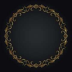 Luxury decorative round frame. Retro ornamental frame, vintage circle ornaments, ornate border. Decorative wedding frames, antique museum image borders. Isolated vector icon