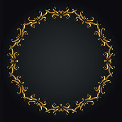 Luxury decorative round frame. Retro ornamental frame, vintage circle ornaments, ornate border. Decorative wedding frames, antique museum image borders. Isolated vector icon