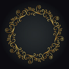 Luxury decorative round frame. Retro ornamental frame, vintage circle ornaments, ornate border. Decorative wedding frames, antique museum image borders. Isolated vector icon