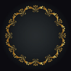 Luxury decorative round frame. Retro ornamental frame, vintage circle ornaments, ornate border. Decorative wedding frames, antique museum image borders. Isolated vector icon