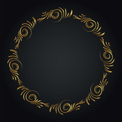 Luxury decorative round frame. Retro ornamental frame, vintage circle ornaments, ornate border. Decorative wedding frames, antique museum image borders. Isolated vector icon