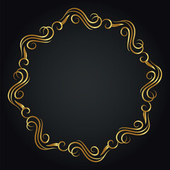 Luxury decorative round frame. Retro ornamental frame, vintage circle ornaments, ornate border. Decorative wedding frames, antique museum image borders. Isolated vector icon