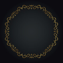 Luxury decorative round frame. Retro ornamental frame, vintage circle ornaments, ornate border. Decorative wedding frames, antique museum image borders. Isolated vector icon