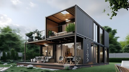 Upscale Haven: Luxury Shipping Container Home with High-End Bedroom and Premium Living Spaces