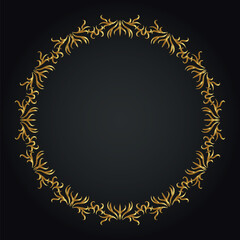 Luxury decorative round frame. Retro ornamental frame, vintage circle ornaments, ornate border. Decorative wedding frames, antique museum image borders. Isolated vector icon