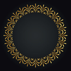 Luxury decorative round frame. Retro ornamental frame, vintage circle ornaments, ornate border. Decorative wedding frames, antique museum image borders. Isolated vector icon