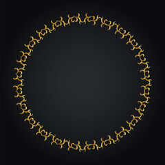 Luxury decorative round frame. Retro ornamental frame, vintage circle ornaments, ornate border. Decorative wedding frames, antique museum image borders. Isolated vector icon