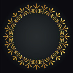 Luxury decorative round frame. Retro ornamental frame, vintage circle ornaments, ornate border. Decorative wedding frames, antique museum image borders. Isolated vector icon