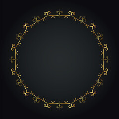 Luxury decorative round frame. Retro ornamental frame, vintage circle ornaments, ornate border. Decorative wedding frames, antique museum image borders. Isolated vector icon