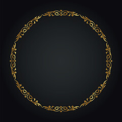 Luxury decorative round frame. Retro ornamental frame, vintage circle ornaments, ornate border. Decorative wedding frames, antique museum image borders. Isolated vector icon