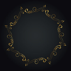 Luxury decorative round frame. Retro ornamental frame, vintage circle ornaments, ornate border. Decorative wedding frames, antique museum image borders. Isolated vector icon