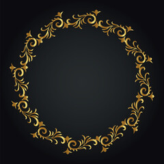 Luxury decorative round frame. Retro ornamental frame, vintage circle ornaments, ornate border. Decorative wedding frames, antique museum image borders. Isolated vector icon