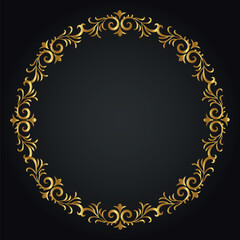 Luxury decorative round frame. Retro ornamental frame, vintage circle ornaments, ornate border. Decorative wedding frames, antique museum image borders. Isolated vector icon