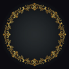 Luxury decorative round frame. Retro ornamental frame, vintage circle ornaments, ornate border. Decorative wedding frames, antique museum image borders. Isolated vector icon