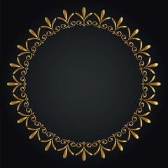 Luxury decorative round frame. Retro ornamental frame, vintage circle ornaments, ornate border. Decorative wedding frames, antique museum image borders. Isolated vector icon