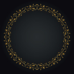 Luxury decorative round frame. Retro ornamental frame, vintage circle ornaments, ornate border. Decorative wedding frames, antique museum image borders. Isolated vector icon