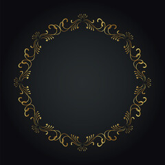 Luxury decorative round frame. Retro ornamental frame, vintage circle ornaments, ornate border. Decorative wedding frames, antique museum image borders. Isolated vector icon