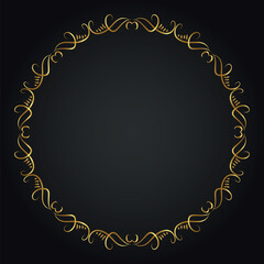 Luxury decorative round frame. Retro ornamental frame, vintage circle ornaments, ornate border. Decorative wedding frames, antique museum image borders. Isolated vector icon