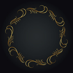 Luxury decorative round frame. Retro ornamental frame, vintage circle ornaments, ornate border. Decorative wedding frames, antique museum image borders. Isolated vector icon