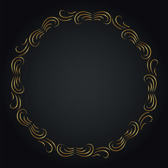 Luxury decorative round frame. Retro ornamental frame, vintage circle ornaments, ornate border. Decorative wedding frames, antique museum image borders. Isolated vector icon
