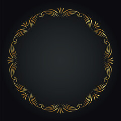 Luxury decorative round frame. Retro ornamental frame, vintage circle ornaments, ornate border. Decorative wedding frames, antique museum image borders. Isolated vector icon