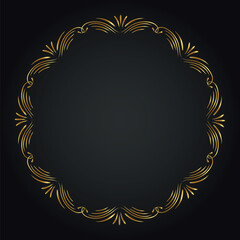 Luxury decorative round frame. Retro ornamental frame, vintage circle ornaments, ornate border. Decorative wedding frames, antique museum image borders. Isolated vector icon