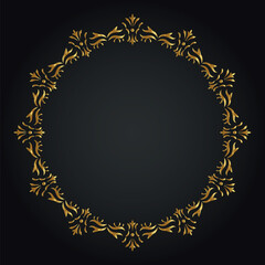 Luxury decorative round frame. Retro ornamental frame, vintage circle ornaments, ornate border. Decorative wedding frames, antique museum image borders. Isolated vector icon