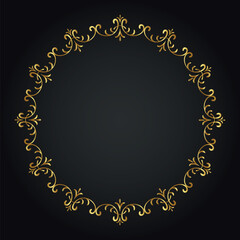 Luxury decorative round frame. Retro ornamental frame, vintage circle ornaments, ornate border. Decorative wedding frames, antique museum image borders. Isolated vector icon