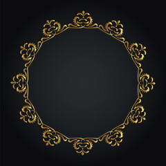 Luxury decorative round frame. Retro ornamental frame, vintage circle ornaments, ornate border. Decorative wedding frames, antique museum image borders. Isolated vector icon