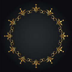 Luxury decorative round frame. Retro ornamental frame, vintage circle ornaments, ornate border. Decorative wedding frames, antique museum image borders. Isolated vector icon