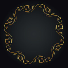 Luxury decorative round frame. Retro ornamental frame, vintage circle ornaments, ornate border. Decorative wedding frames, antique museum image borders. Isolated vector icon