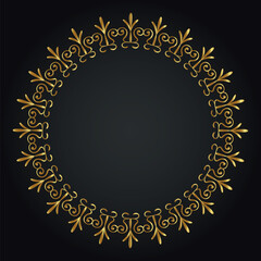 Luxury decorative round frame. Retro ornamental frame, vintage circle ornaments, ornate border. Decorative wedding frames, antique museum image borders. Isolated vector icon