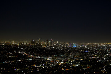 Fototapeta premium View of Los Angeles, California downtown at night