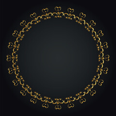 Luxury decorative round frame. Retro ornamental frame, vintage circle ornaments, ornate border. Decorative wedding frames, antique museum image borders. Isolated vector icon
