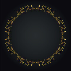 Luxury decorative round frame. Retro ornamental frame, vintage circle ornaments, ornate border. Decorative wedding frames, antique museum image borders. Isolated vector icon