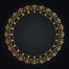 Luxury decorative round frame. Retro ornamental frame, vintage circle ornaments, ornate border. Decorative wedding frames, antique museum image borders. Isolated vector icon