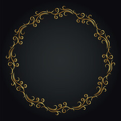 Luxury decorative round frame. Retro ornamental frame, vintage circle ornaments, ornate border. Decorative wedding frames, antique museum image borders. Isolated vector icon
