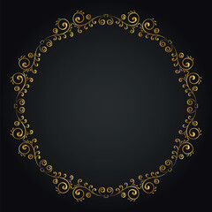 Luxury decorative round frame. Retro ornamental frame, vintage circle ornaments, ornate border. Decorative wedding frames, antique museum image borders. Isolated vector icon