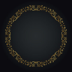 Luxury decorative round frame. Retro ornamental frame, vintage circle ornaments, ornate border. Decorative wedding frames, antique museum image borders. Isolated vector icon
