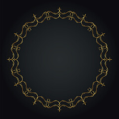 Luxury decorative round frame. Retro ornamental frame, vintage circle ornaments, ornate border. Decorative wedding frames, antique museum image borders. Isolated vector icon