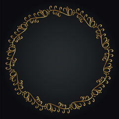 Luxury decorative round frame. Retro ornamental frame, vintage circle ornaments, ornate border. Decorative wedding frames, antique museum image borders. Isolated vector icon