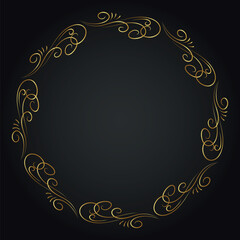 Luxury decorative round frame. Retro ornamental frame, vintage circle ornaments, ornate border. Decorative wedding frames, antique museum image borders. Isolated vector icon