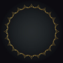Luxury decorative round frame. Retro ornamental frame, vintage circle ornaments, ornate border. Decorative wedding frames, antique museum image borders. Isolated vector icon