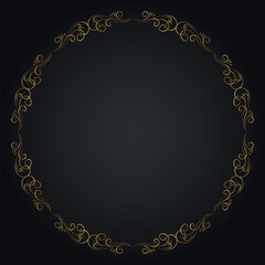 Luxury decorative round frame. Retro ornamental frame, vintage circle ornaments, ornate border. Decorative wedding frames, antique museum image borders. Isolated vector icon