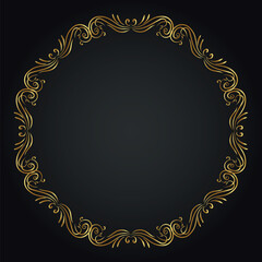 Luxury decorative round frame. Retro ornamental frame, vintage circle ornaments, ornate border. Decorative wedding frames, antique museum image borders. Isolated vector icon