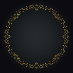 Luxury decorative round frame. Retro ornamental frame, vintage circle ornaments, ornate border. Decorative wedding frames, antique museum image borders. Isolated vector icon