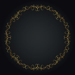 Luxury decorative round frame. Retro ornamental frame, vintage circle ornaments, ornate border. Decorative wedding frames, antique museum image borders. Isolated vector icon